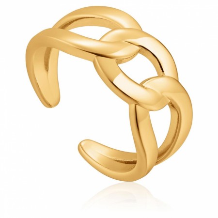 ANIA HAIE WIDE CURB CHAIN ADJUSTABLE RING 925S